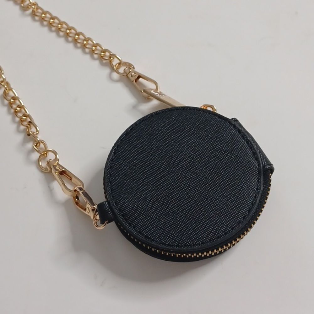 Bebe Black Mini Coin Bag with Gold Chain - Picture 3 of 9